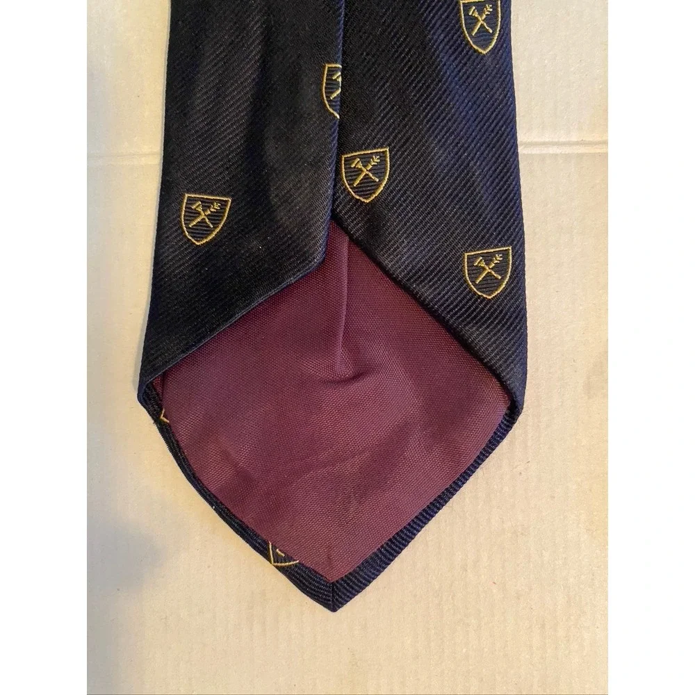Emory University Stratton-Crooke Navy Blue Silk Crest Necktie Men Collegiate Tie